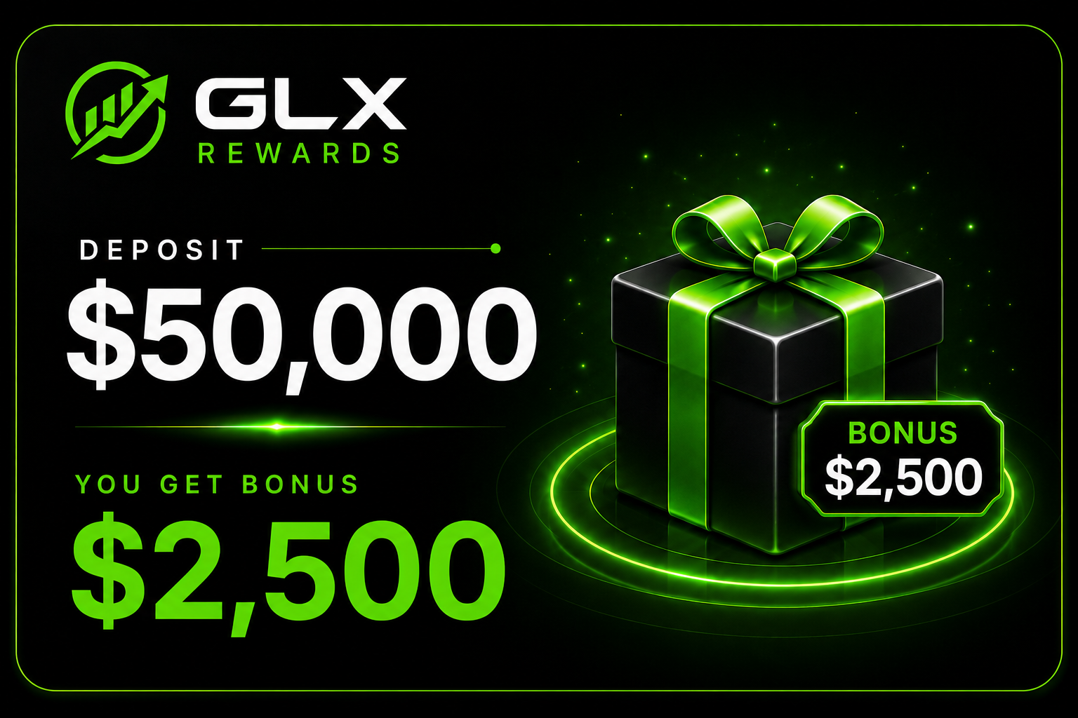 GLX Rewards - $50,000 Deposit and $2,500 Bonus