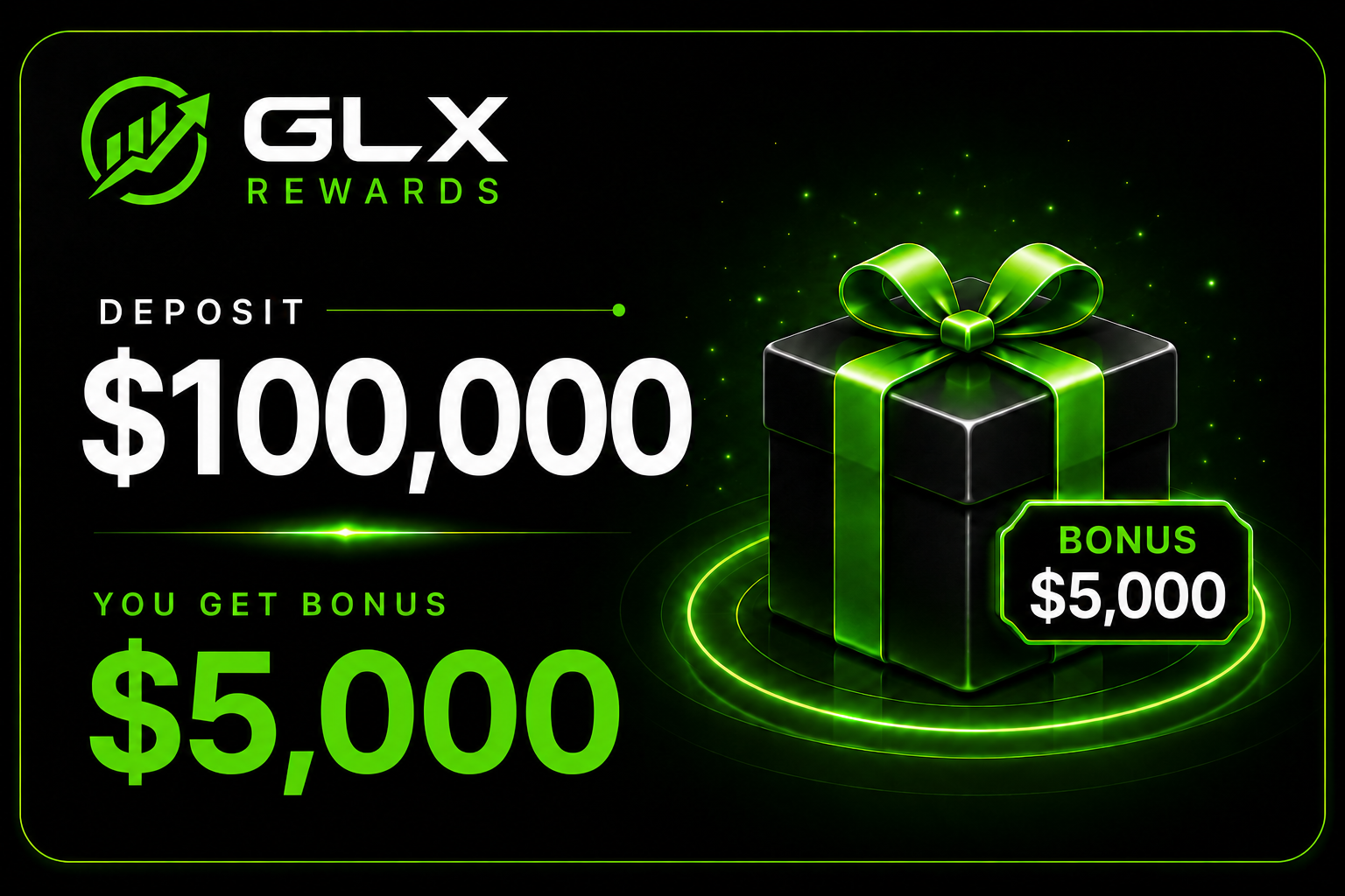 GLX Rewards - $100,000 Deposit and $5,000 Bonus
